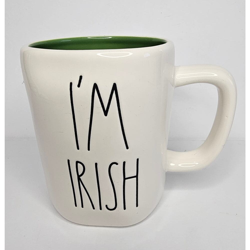 RAE DUNN I'm Irish Oversized MUG St Patrick's Day Shamrock Coffee Tea GIFT